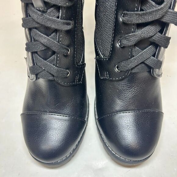BCBGeneration Womens 7.5 M Black Pilas Lace Up High Heel Booties NIB HE9 - Picture 4 of 6